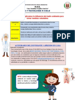 Área: Ciencia Y Tecnología Vi Ciclo Sesión #06: Tomar Medidas Saludables