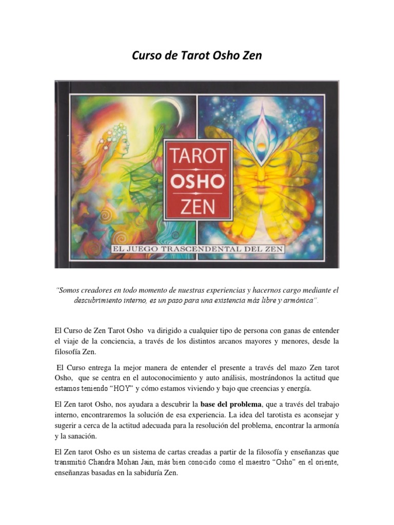 Curso de Tarot Osho Zen: Autoconocimiento | PDF | zen | Rajneesh