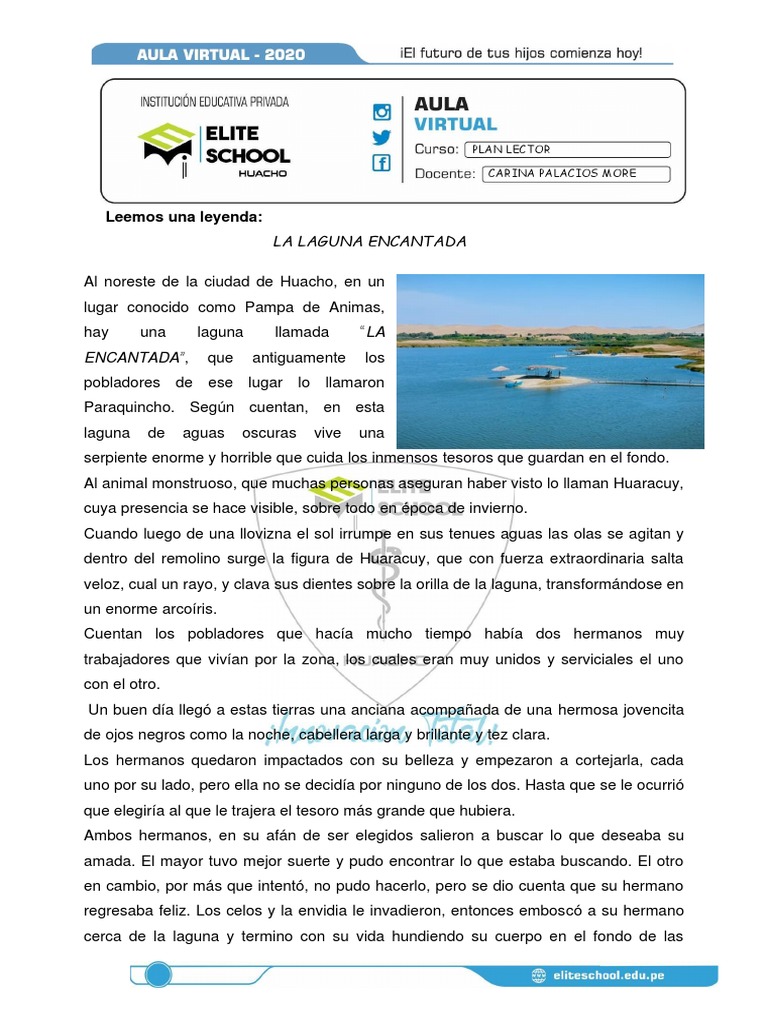 Leyenda de la Laguna Encantada de Huacho | PDF