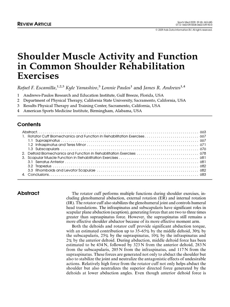 Shoulder Rehabilitation Exercise Insights | PDF | Anatomical Terms Of ...
