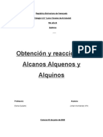 Química 5to Año Johan Hernández Métodos de Obtención y Reacción de Alcanos, Alquenos y Alquinos.