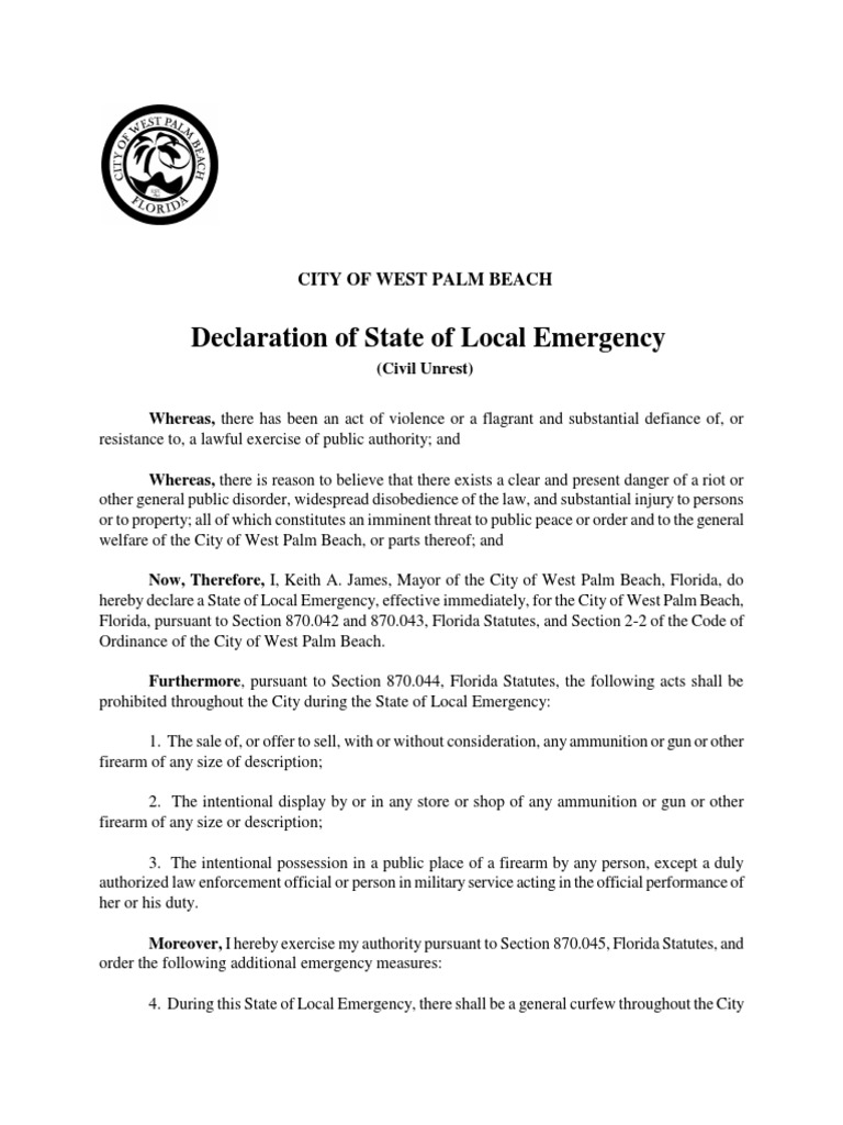 Declaration of Emergency Emergency Virtue