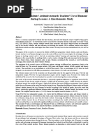 Measuring Students' Attitudes Towards Teachers' Use of Humour During Lessons: A Questionnaire Study