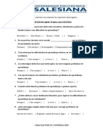 Encuesta para docentes sobre problemas de aprendizaje