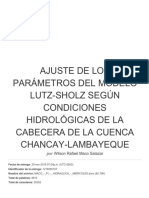 Ajuste de Los Parámetros Del Modelo Lutz-Sholz Según Condiciones Hidrológicas de La Cabecera de La Cuenca Chancay-Lambayeque