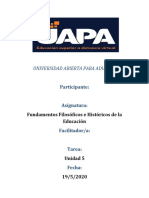 Tarea 5 de Fundamentos Filosoficos de La Educacion