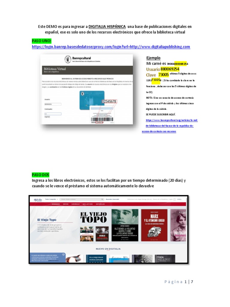 Guía de Uso de Digitalia Hispánica | PDF | E Books | Aplicación movil