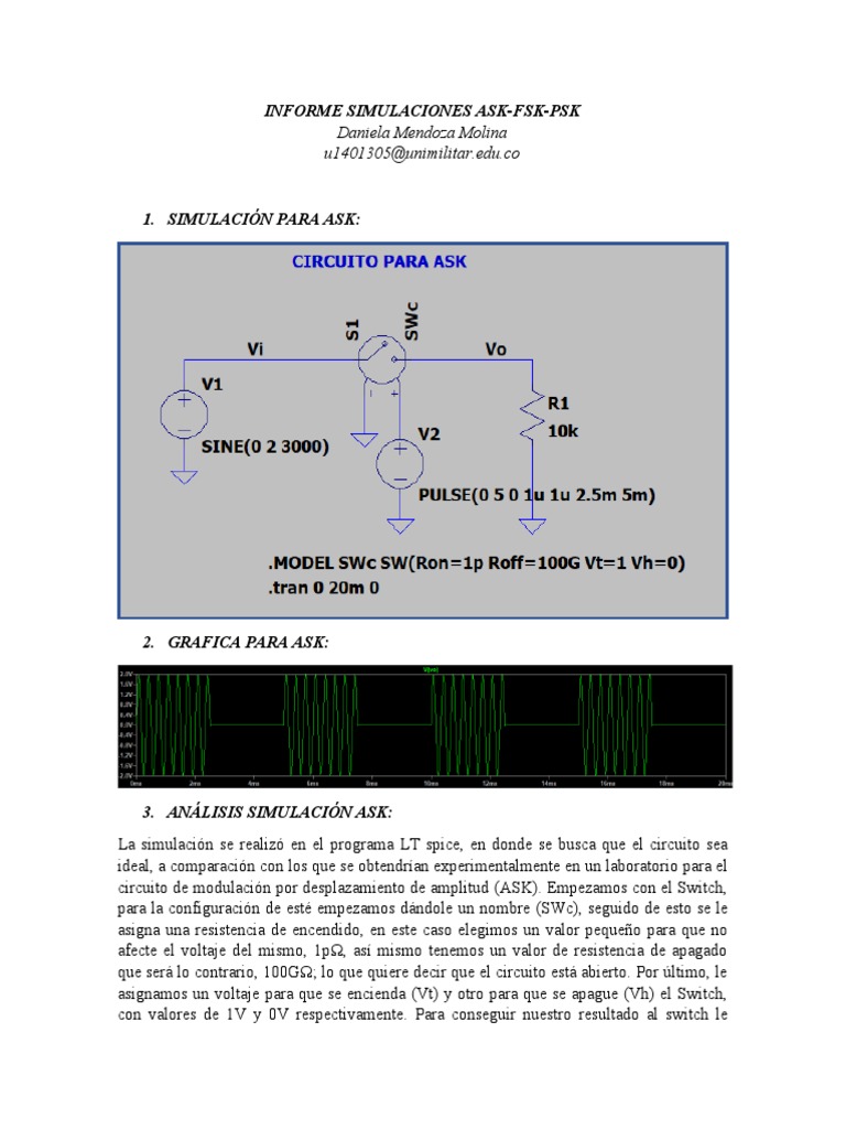 Simulaciones de Modulación ASK, FSK y PSK | PDF | Ingeniería en ...