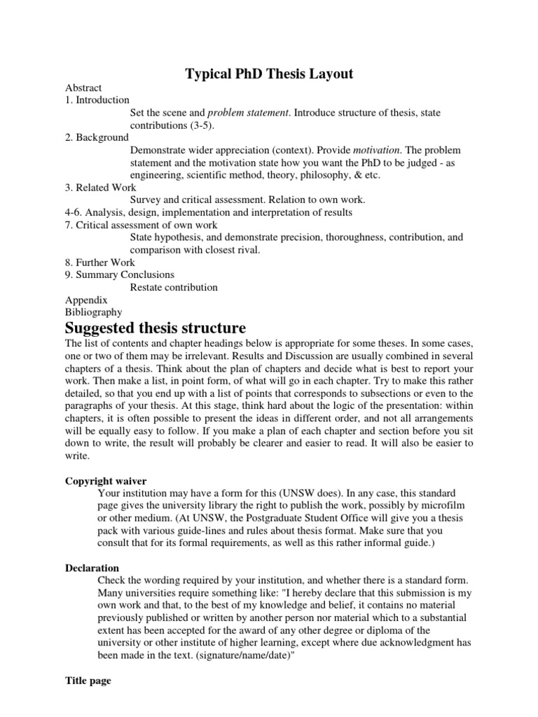 phd thesis layout