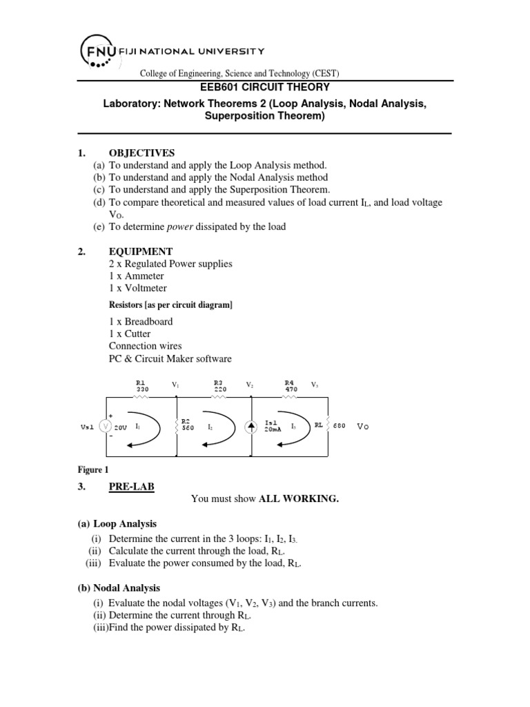 Circuit Theory Lab: Network Theorems | PDF | Electrical Network ...