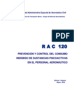 RAC 120 - Prevención y Control Consumo Sustancias Psicoactivas Personal Aeronáutico PDF