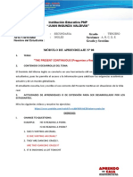 Institución Educativa PNP "Juan Ingunza Valdivia" Nivel de Educación Grado Área Curricular Secciones Grado y Sección: Módulo de Aprendizaje #08