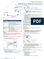 Autopatch Precis Remote X/Y Control Panel: Quick Start Guide