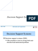 Decision Support Systems: ITEC 1010 Information and Organizations