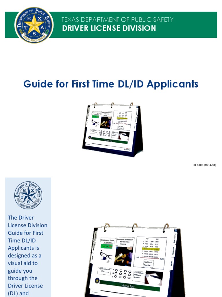 Guide For First Time DL/ID Applicants: Driver License Division | PDF ...