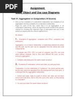 Assignment Class, Object and Use Case Diagrams: Task 01: Aggregation Vs Composition (10 Scores)