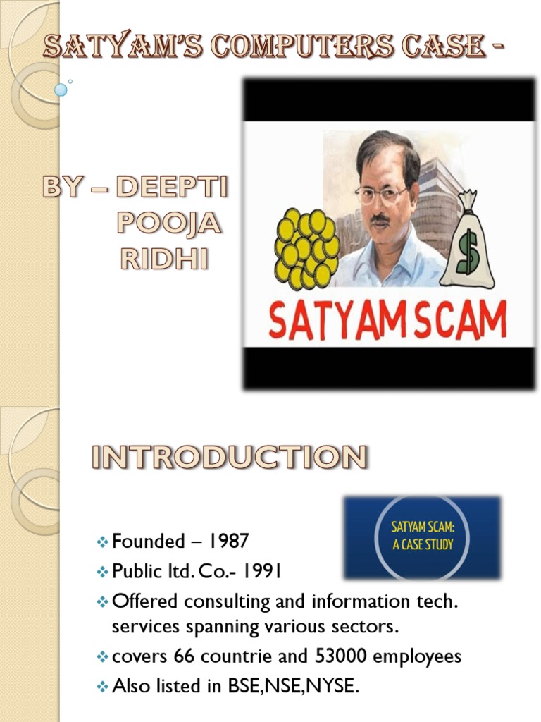 satyam computers case study solution