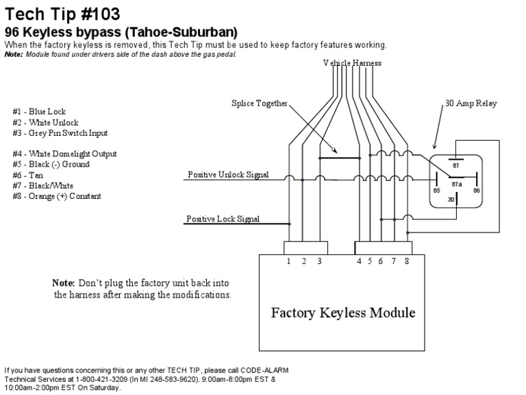 Tech Tip 103 - 96 Keyless Bypass Tahoe-Suburban | PDF