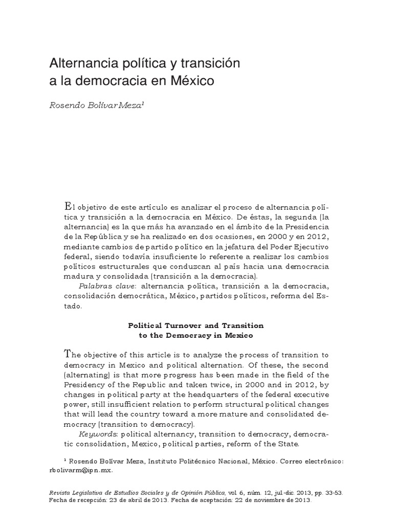 Alternancia Política en México: Un Análisis | PDF | Partido ...