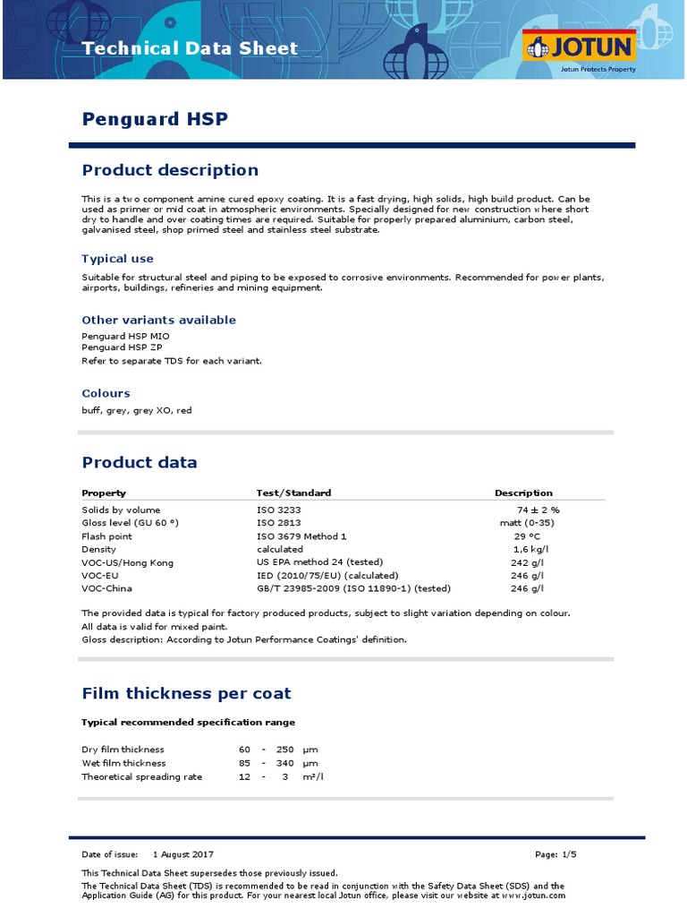 TDS-Penguard HSP-GB-English-Protective | PDF | Abrasive | Epoxy