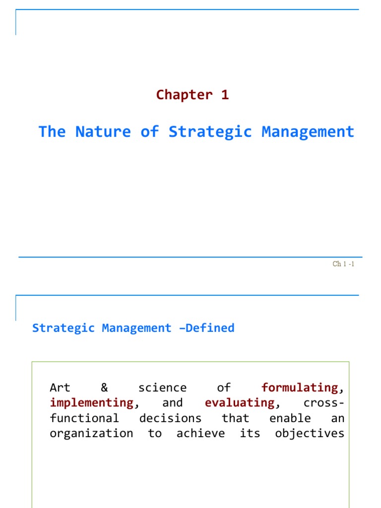 The Nature of Strategic Management | PDF | Strategist | Strategic ...