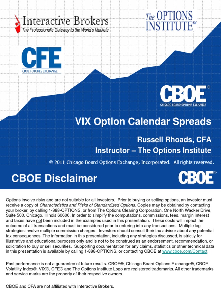 VIX Option Calendar Spreads Russell Rhoads, CFA Instructor The