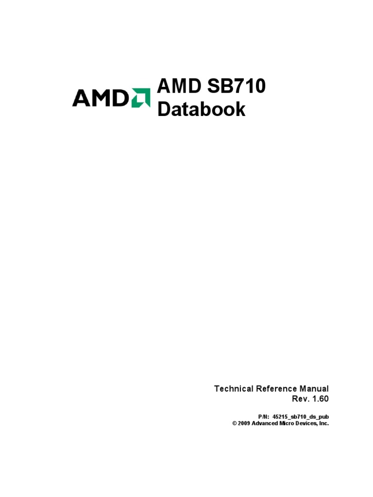 AMD SB710 Databook: Technical Reference Manual Rev. 1.60 | PDF ...