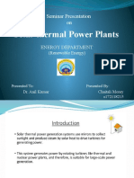 Solar Thermal Power Plants: Seminar Presentation On