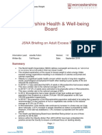 Worcestershire Health & Well-Being Board: JSNA Briefing On Adult Excess Weight