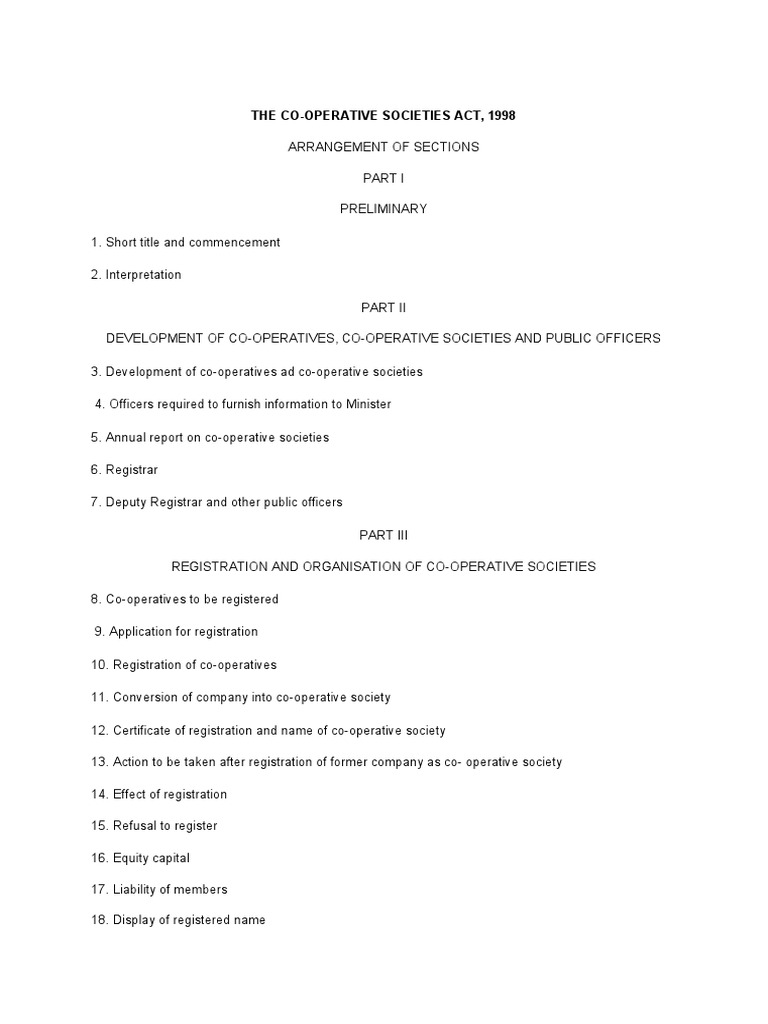 Coperative Societies Act | Download Free PDF | Committee | By Law