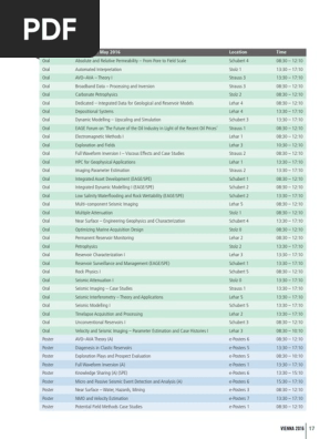 Vienna 16 Technical Programme Of P C Petroleum Reservoir Seismology