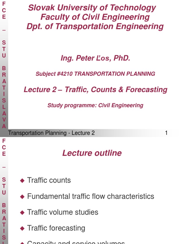 Traffic Counts and Forecasting in Planning | PDF | Traffic | Transport