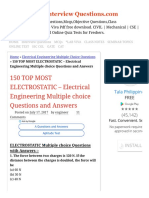 150 TOP ELECTROSTATIC Multiple Choice Questions and Answers PDF