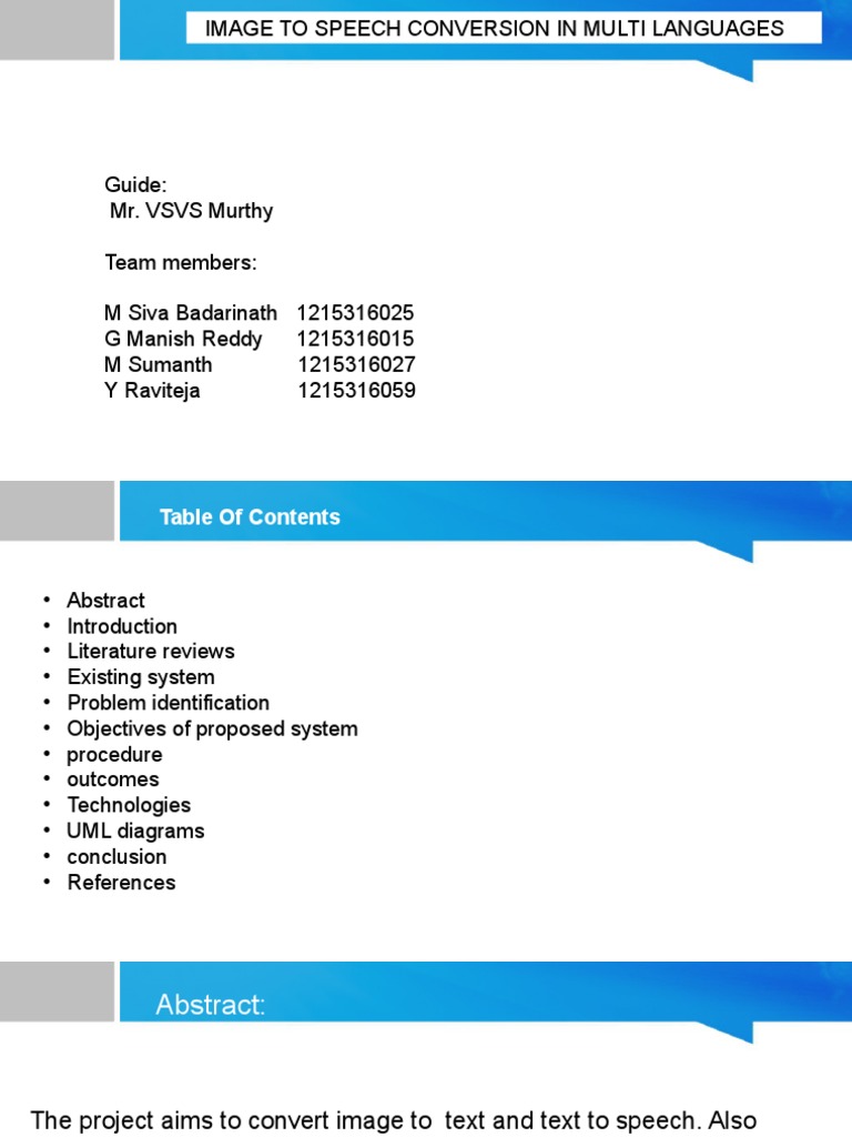 Multi-Language Image to Speech Conversion | PDF | Optical Character ...