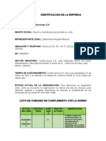 Informe Confecciones SA