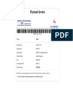 Payment invoice for Indian visa application fee