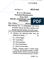 M. C. (Revised) Term-End Examination June, 2019: Mcs-035: Accountancy and Financial Management