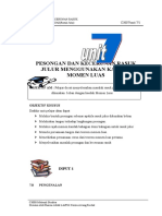 Unit 7 (PESONGAN DAN KECERUNAN RASUK JULUR MENGGUNAKAN KAEDAH MOMEN LUAS)