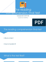 Modifiez Le Titre The Reading Comprehension Final Test: Tutorial M1 2019-20