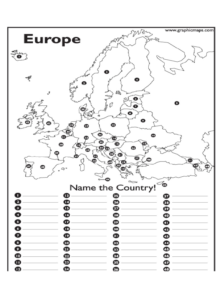 Europe Map Test | PDF