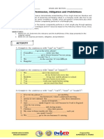 Modals of Permission, Obligation and Prohibitions