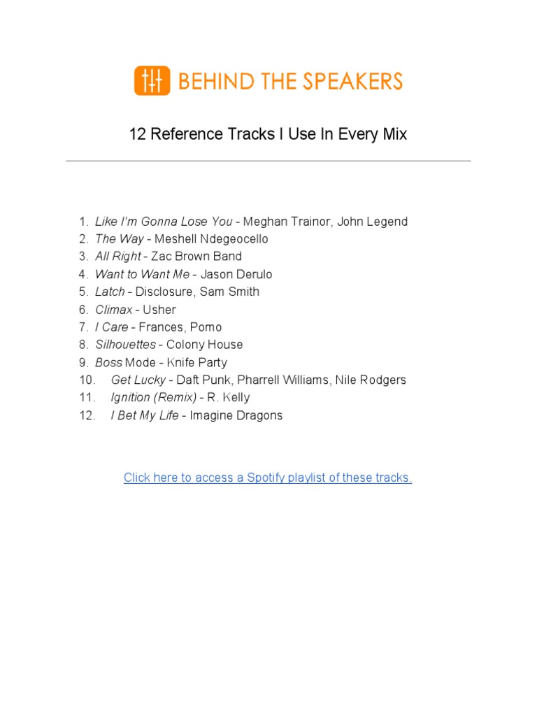 12 Reference Tracks I Use in Every Mix | PDF | Poetry