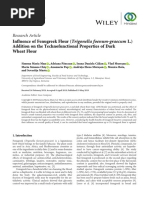 Research Article: Influence of Fenugreek Flour (Addition On The Technofunctional Properties of Dark Wheat Flour