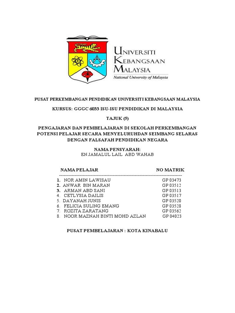Tugasan Isu Pendidikan Kumpulan Pdf