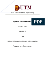 System Documentation: SCSJ2203: Software Engineering