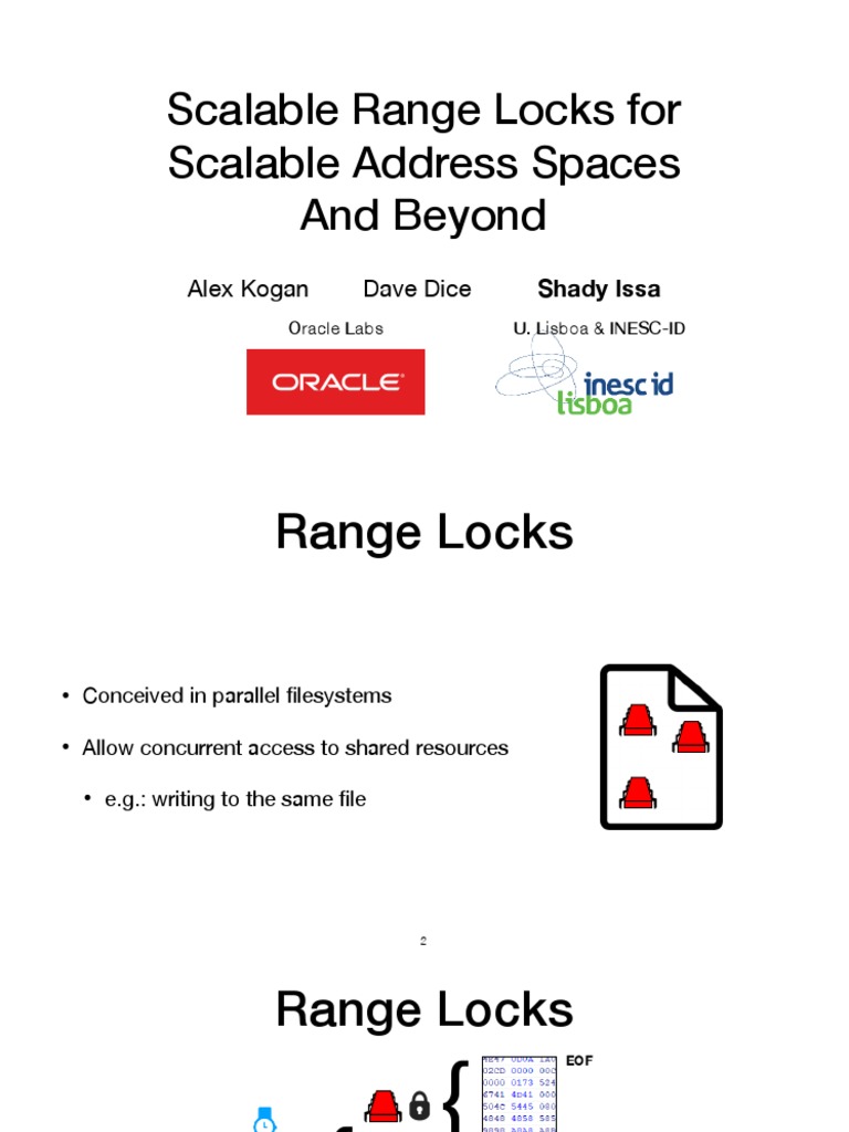 Scalable Range Locks For Scalable Address Spaces and Beyond | PDF ...