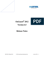 OnGuard 2012 6.5 Release Notes PDF