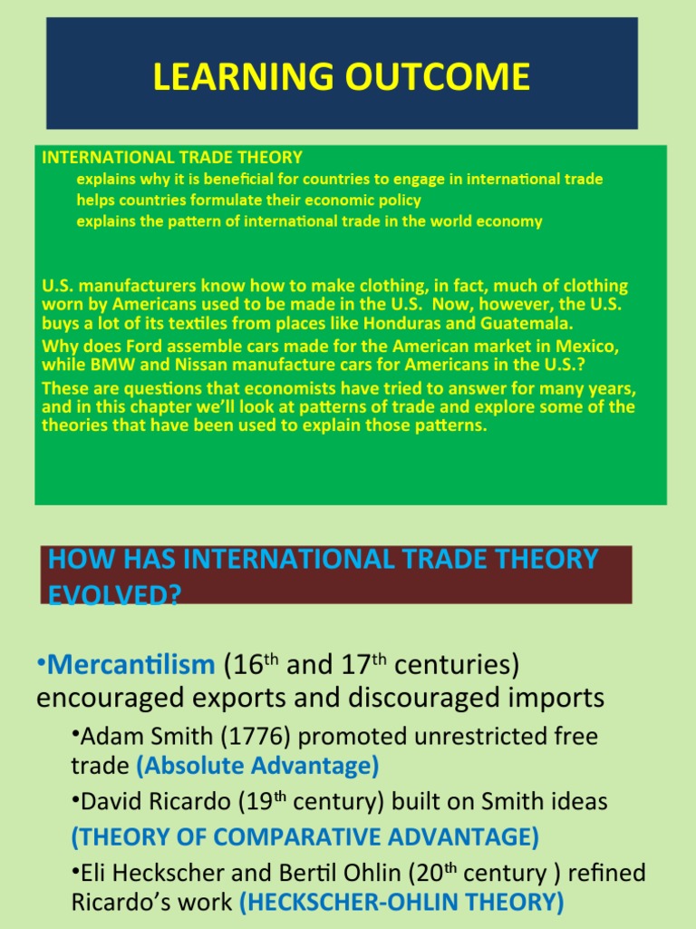 International Trade Theory Explained | PDF | Comparative Advantage ...