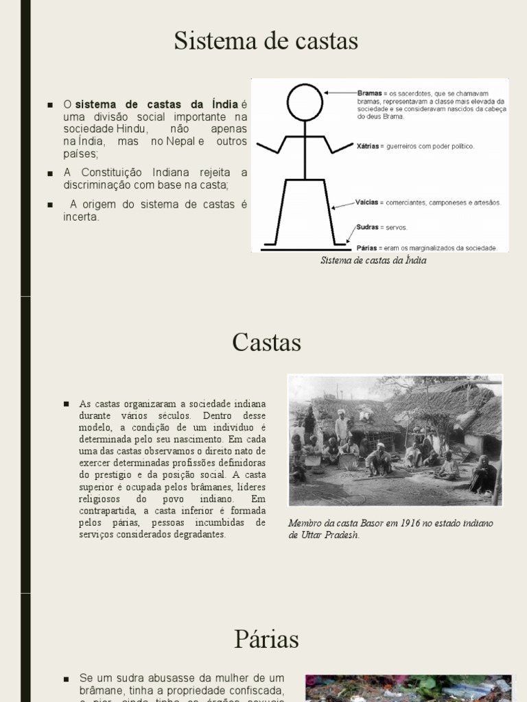 A estrutura social hierárquica do sistema de castas na Índia | PDF