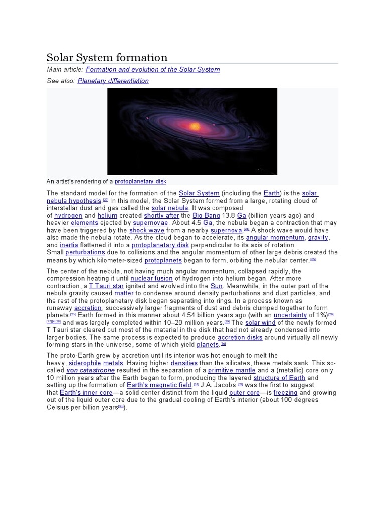 Solar System Formation | PDF | Formation And Evolution Of The Solar ...